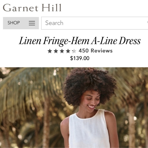 Garnet Hill White 100% Linen Sleeveless Fringe Hem A line dress size 10 - Picture 16 of 16